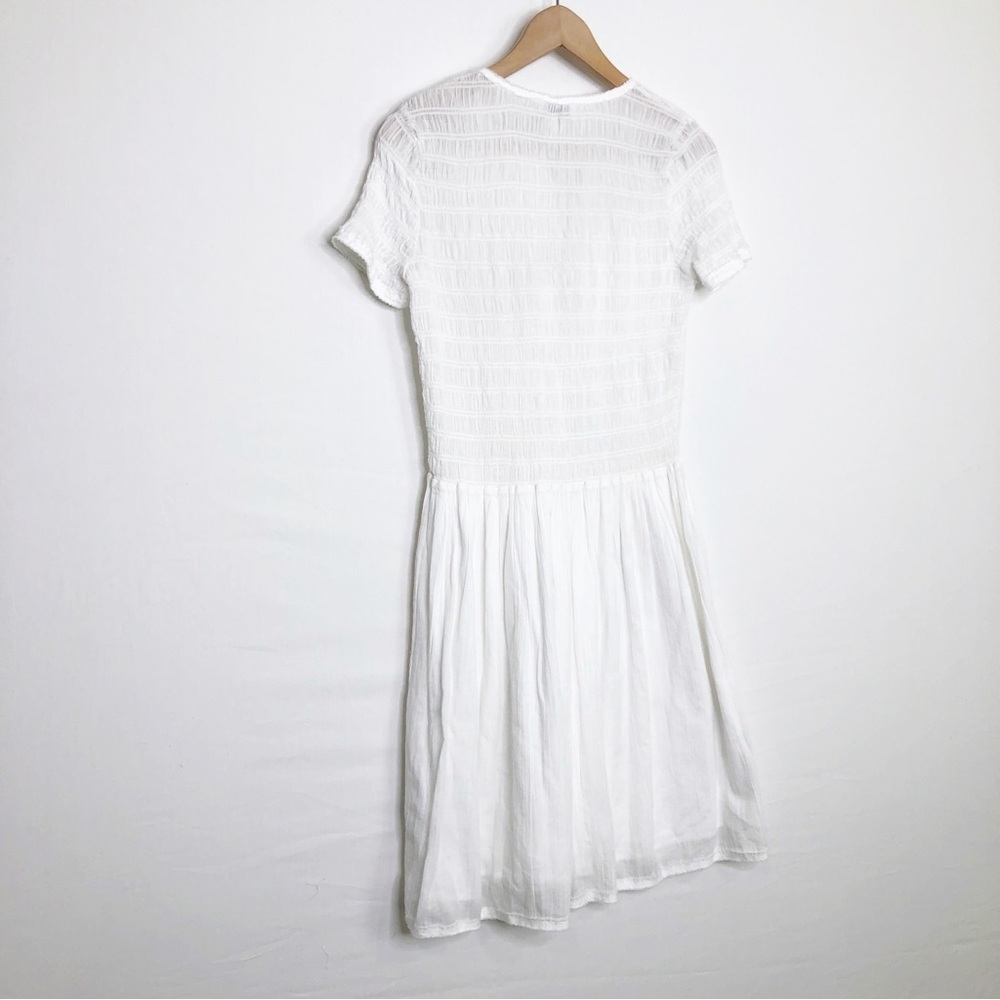 Club Monaco white smocked, bodice fully lined dress - Picture 9 of 10